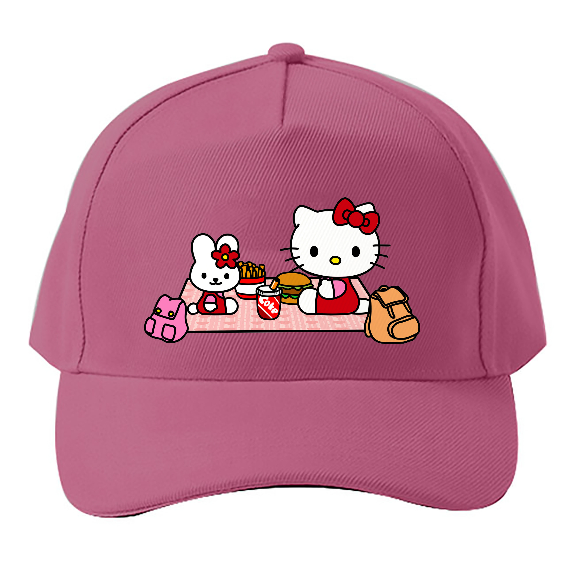 （画像用） Hello Kitty ハローキティ ベースボールキャップ 綿100％ 男女兼用 帽子 スポーツ